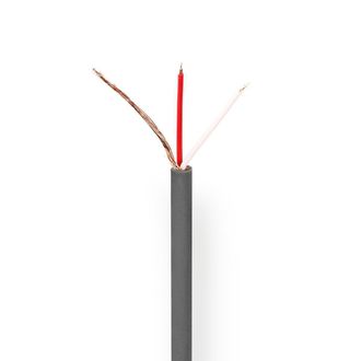 Nedis Cable De Microfono 2x 012 Mm Cobre 1000 Metros Redondo Pvc Gris Oscuro Carrete