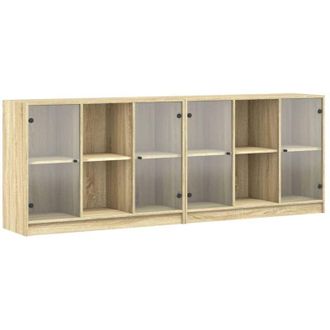 vidaXL Vidaxl - Libreria con Ante Rovere Sonoma 204x37x75 cm Legno Multistrato
