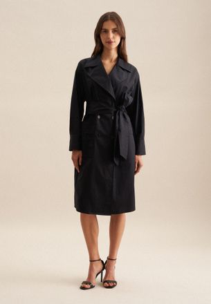 Seidensticker Sommerkleid SEIDENSTICKER Schwarze Rose, Damen, Gr. XXL (44), Normalgr&ouml;ssen, schwarz, 100% Baumwolle, unifarben, oversize, V-Ausschnitt, Kleider Somme