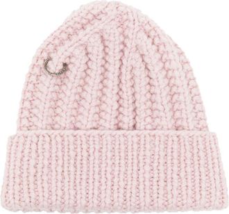 Werkstatt München ring-detail ribbed beanie - unisex - Cashmere - One Size - Pink