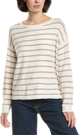 Vince Camuto Rolled Edge Stripe Sweater