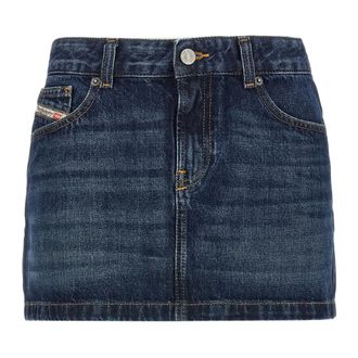 Diesel Rokken, Dames, Blauw, W28, Katoen, De-Ron Mini Rok