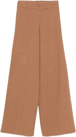 Twin-Set Wide-Leg Trousers with High Waist and Seamless Finish