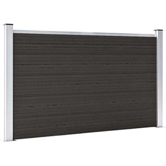 vidaXL Panel De Valla Wpc Negro 180x105 Cm Vidaxl