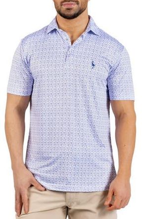 Tailorbyrd Bottoms Up Print Performance Polo in Blue at Nordstrom Rack, Size Xx-Large
