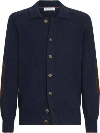 Brunello Cucinelli Truien & Vesten, Heren, Blauw, L, Kasjmier, Cashmere Trui