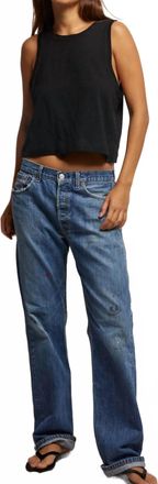 perfectwhitetee Gracie Recycled Cotton Tank Top In True Black