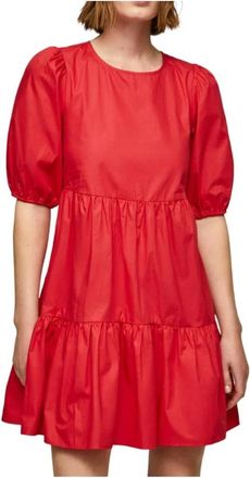 Pepe Jeans London Short Kleedjes - Dames - Korte kleedjes - Rood - XS - Katoen - Kleedjes