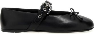 Miu Miu Black Buckle Strap Ballet Flats