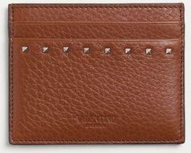 Valentino Garavani Portacarte Rockstud In Vitello Granato Uomo SELLERIA UNI