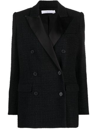 Iro Adelaide double-breasted blazer - women - Polyester/Viscose/Cotton/Wool/Polyamide/Cotton/Viscose/Metallic Fibre/Acetate - 42 - Black