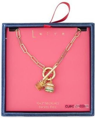 Leith Fast Food Pendant Necklace in Red Multi- Gold at Nordstrom Rack