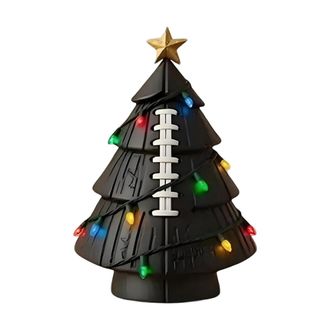 OEM Peque&ntilde;o &Aacute;rbol De Navidad De Resina Con Forma De Bal&oacute;n De F&uacute;tbol Y Guirnalda - Negro