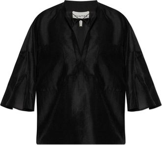Munthe Birkson Top - Dames - Blouses - Zwart - S - Polyester - Overhemden