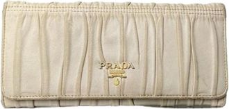 Prada Pre-owned Leren Portemonnee - Dames - Vintage Accessoires - Beige - ONE Size - Leer - Vintage