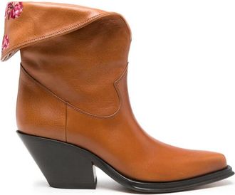 Chlo&eacute; Brown Embroidered Western Boots