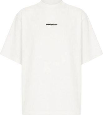 Alexander Wang Logo Print Short Sleeve Tee - male - Alexander Wang - T-Shirts - White - 2XS - Tops