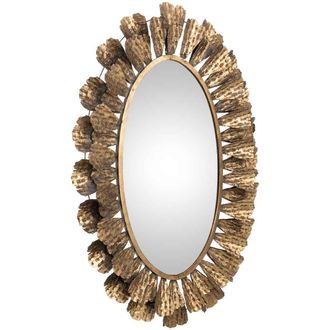 Wanderlust Deco Espejo De Metal Dorado 94x8x131 Cm