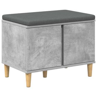vidaXL Banco De Entrada Con Coj&iacute;n Gris Concreto 60 X 38 X 46 Cm Vidaxl