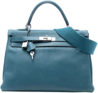 Herm&egrave;s Pre-owned Hermes Clemence Kelly II Retourne 35 Ladies [Q]