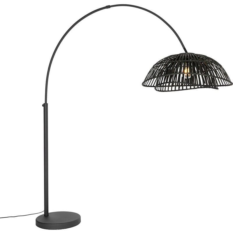 Qazqa Buell Lampada Da Terra Moderna 3 Luci Nera - Attacco GU10 - Altezza Regolabile - 3