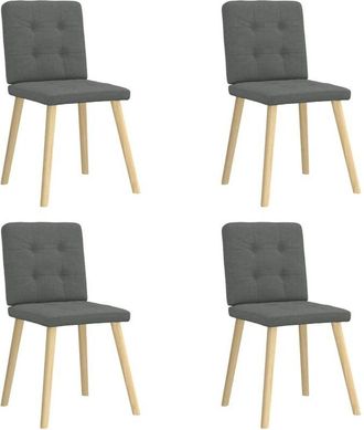 vidaXL Vidaxl - Sillas De Comedor Giratorias 4 Unidades Tela Gris Oscuro