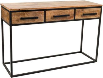 Wanderlust Deco Wanderlust Deco - Recibidor-consola De Madera Y Metal Con 3 Cajones 121x41x77