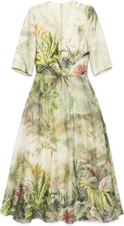 Elie Saab Abito midi con stampa - Verde