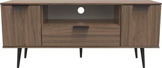 Welcome Furniture Helsinki Ready Assembled 2 Door 1 Drawer Wide TV Unit in Carini Walnut - Welcome Furniture | TJ Hughes