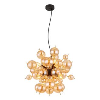 Globo Lighting L&aacute;mpara Colgante - Udo - Lat&oacute;n Negro - Vidrio - &Oslash; 55cm - - Globo