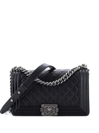 Chanel Boy Flap Bag Quilted Caviar Old Medium crossbody bag - Black