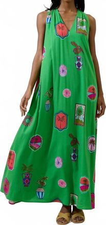 Sugarlips Tropical Postcard Halter Neck Maxi Dress In Kelly-Pink