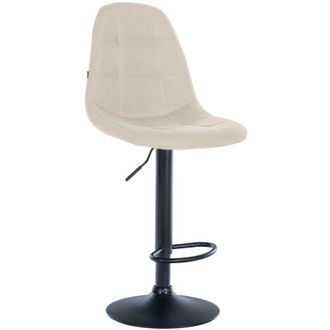 Clp Taburete de bar Elmore de tela Crema Metal negro mate