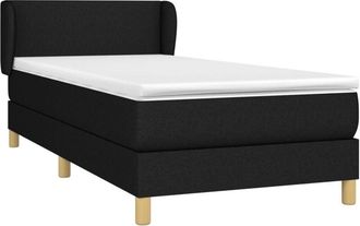 vidaXL Cama Box Spring Con Colch&oacute;n Tela Negro 90x190 Cm Vidaxl