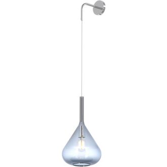 Top-Light Applique Contemporanea Kona Metallo Cromo Vetro Blu 1 Luce E27