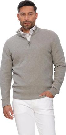 Profuomo Truien & Vesten, Heren, Grijs, S, Katoen, Pullover Half Zip Twinkle Slub