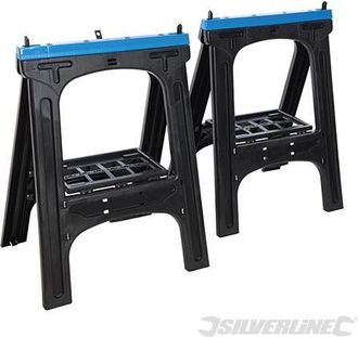 Silverline Caballetes Para Aserrar, 2 Pzas 200 Kg