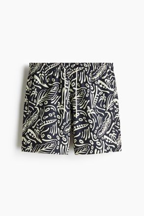 H&M Patterned swim shorts - Schwarz/Gemustert