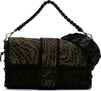 Fendi Pre-owned Womens Monogram Shoulder Bag - Black Textile - One Size