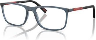 Prada 57mm Rectangle optical glasses in Blue at Nordstrom