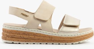 Rieker 62761-90 Womens Sandals Gold Leather - Size 7.5 Wide Fit (UK Shoe)