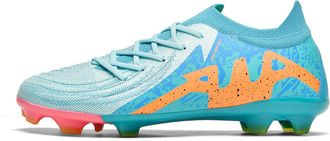 Generic Women Comfortable Lightweight Football Shoes - Stylish Durable Soccer Shoes - Anti-Slip Soccer Athletic Sneakers (Moonlight,7.5)