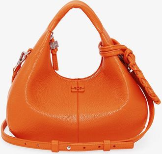 Ganni Orange Mini Hobo Bag