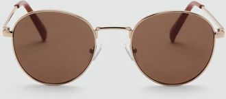 Mango Occhiali da sole montatura metallica tonda oro - Donna - Taglia unica - MANGO