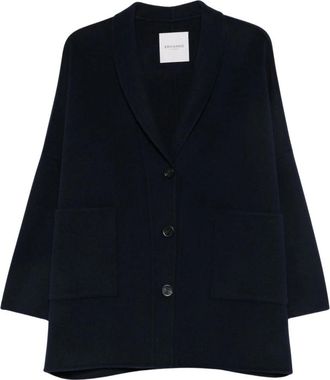 Ermanno Scervino Wol Polyester Jas - Dames - Vesten - Blauw - 2XS - Wol - Truien & Vesten
