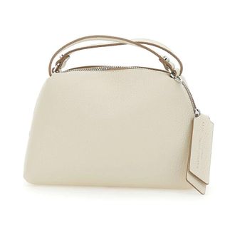 Gianni Chiarini Handbags, female, White, Size: ONE SIZE White Leather Top Handle Shoulder Bag