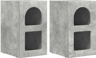 vidaXL Bedside Table 2 pcs Concrete Grey 29.5 x 35 x 50 cm vidaXL