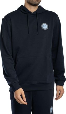 Emporio Armani Pullover Hoodie Met Logopatch, Blauw