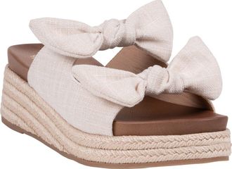 Good Choice Shoes Cosmos Bow Espadrille Wedge Sandal in Natural at Nordstrom Rack, Size 8.5
