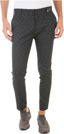 Daniele Alessandrini Slim-fit Broeken - Heren - Slim Fit Broeken - Zwart - XL - Leer - Broeken